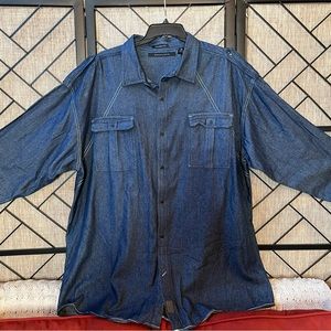 BIG & TALL MEN SEAN JOHN TAILORED FIT DENIM SHIRT